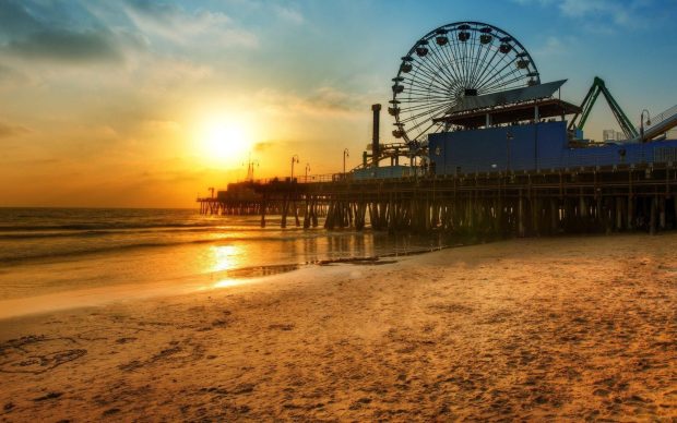 Sunset at Santa Monica Wallpapers HD 2.