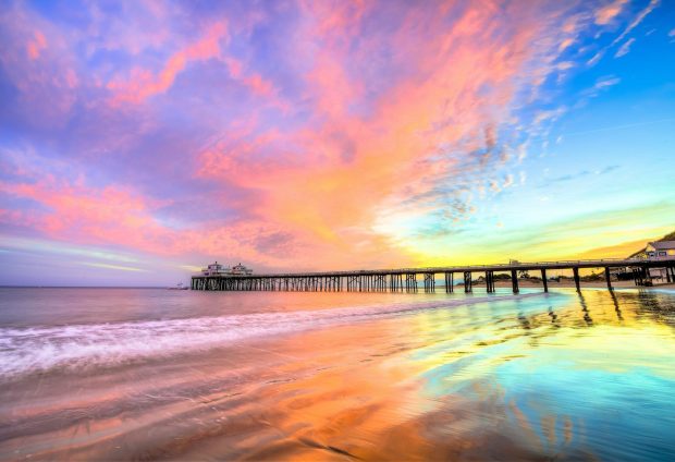 Sunset at Santa Monica Wallpapers HD 3.