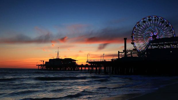 Sunset at Santa Monica Wallpapers HD 5.