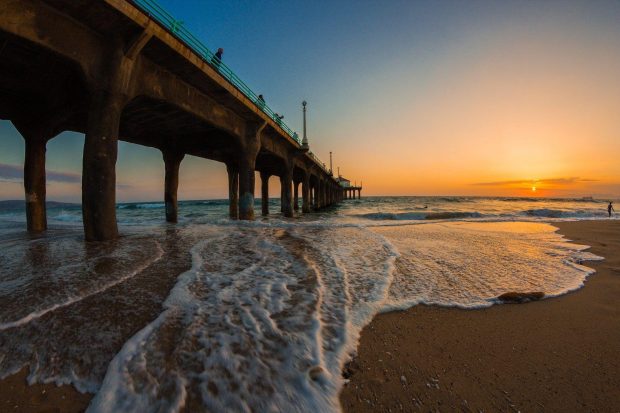 Sunset at Santa Monica Wallpapers HD 6.