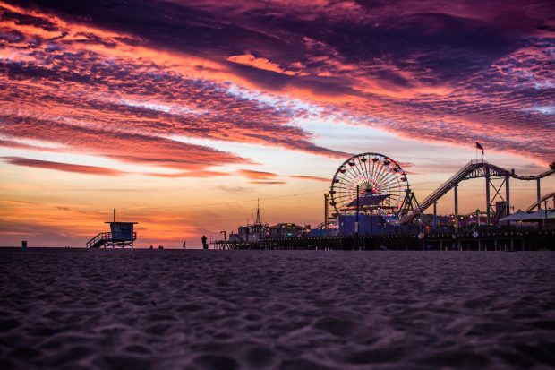 Sunset at Santa Monica Wallpapers HD 7.