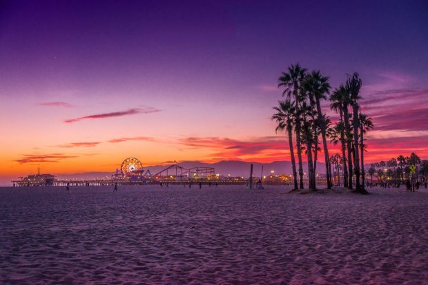 Sunset at Santa Monica Wallpapers HD 8.