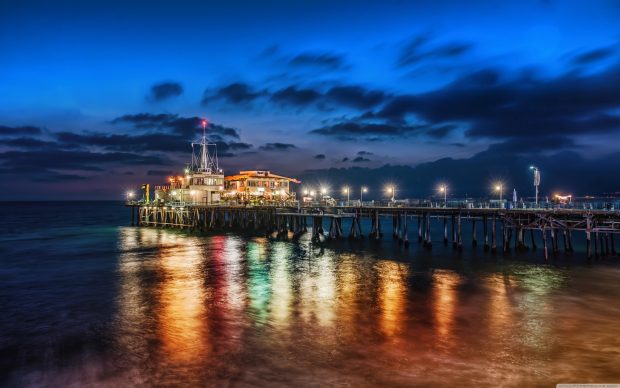 The Pier In Santa Monica 4K Desktop Wallpapers.