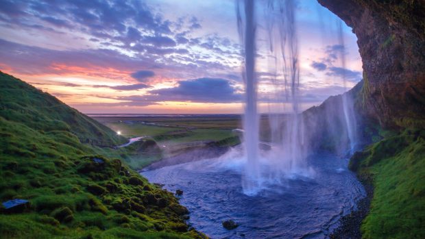 Waterfall Iceland UHD 8K Wallpapers.