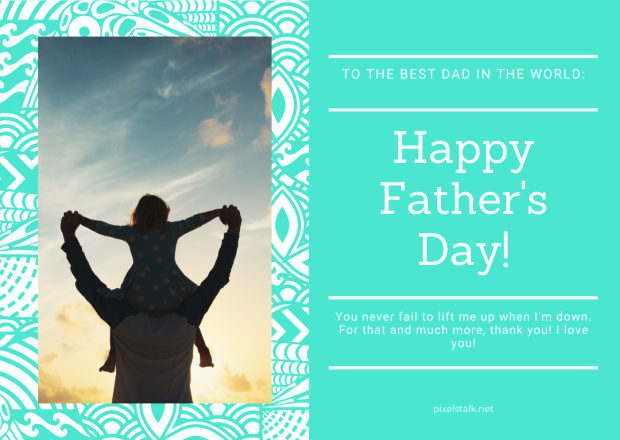 White Fathers Day Greeting Card Image.
