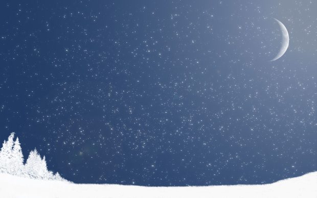 Winter moon snow desktop background.