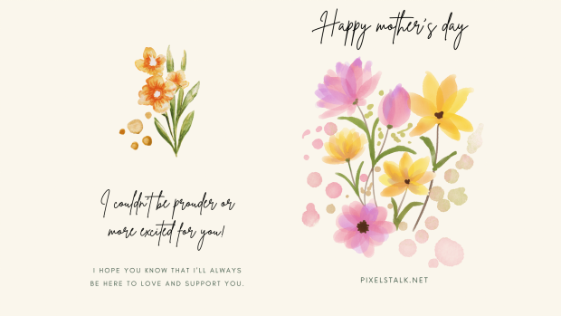 Yellow and Pink Watercolour General Greetings Image for Mothers Day.