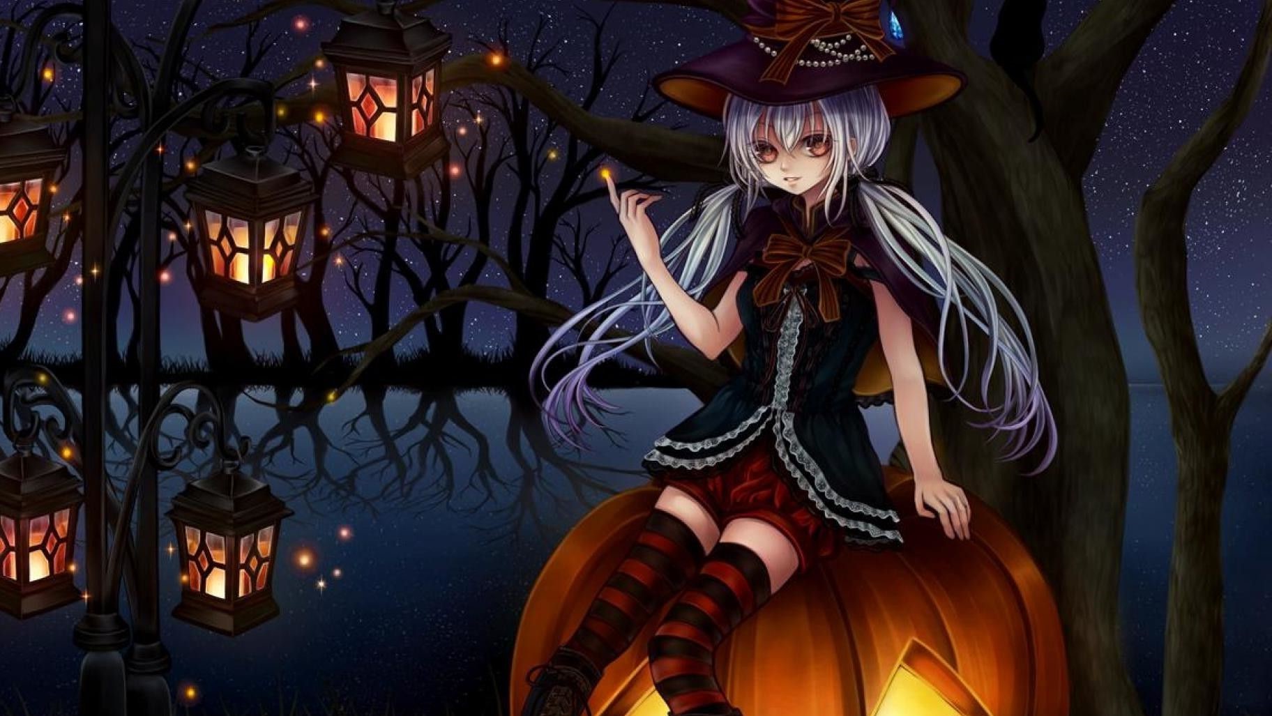 Trick Or Treat From Two Anime Witches 4K wallpaper download