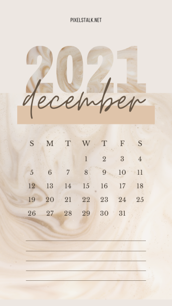 2021 December iPhone Calendar lockscreen.