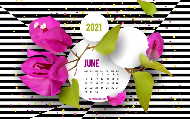 2021 June Calendar 4K Wallpaper 3.