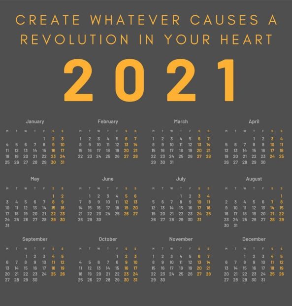 2021 Quotes Calendar Image.
