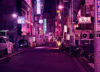 4K Neon City HD Wallpaper Free download.