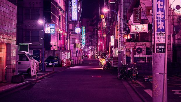 4K Neon City HD Wallpaper Free download.