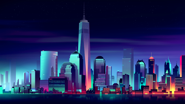 4K Neon City Wallpaper HD.