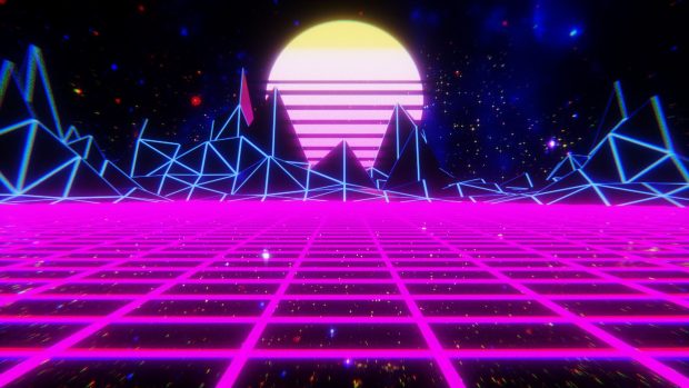 80s Aesthetic Wide Screen Wallpaper HD.