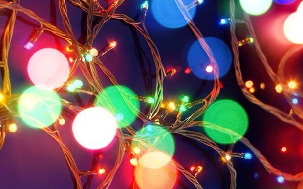 Aesthetic Christmas Lights Wallpaper HD Free download.