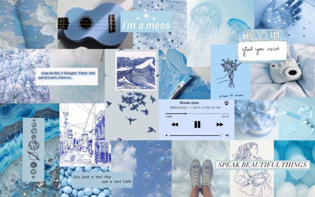 Aesthetic Light Blue Wallpaper High Quality.