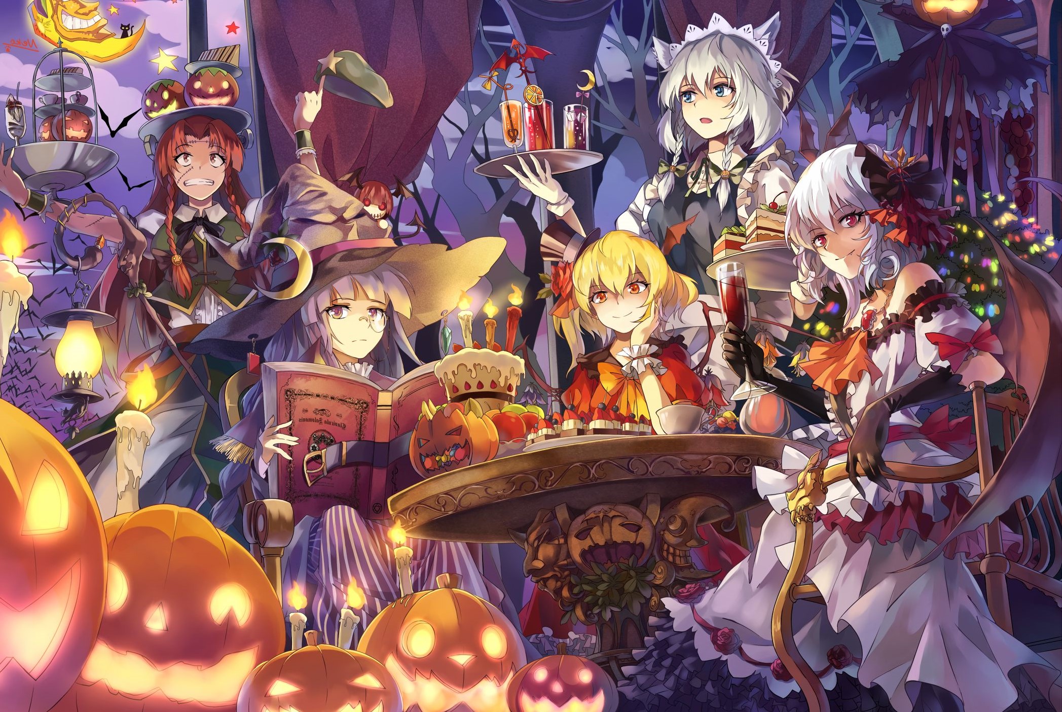 Female Witch Halloween Fantasy Halloween Anime Background Halloween Group  Picture Background Image And Wallpaper for Free Download