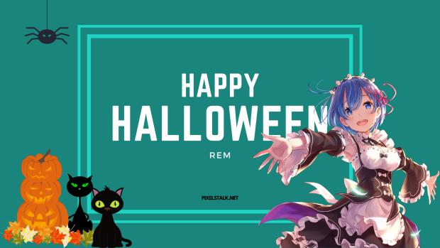 Anime REM Halloween Wallpaper HD for Desktop.