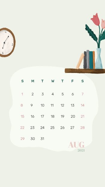 August 2021 Mobile calendar wallpapers.