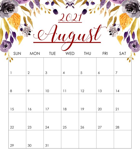 August 2021 calendar HD wallpapers.