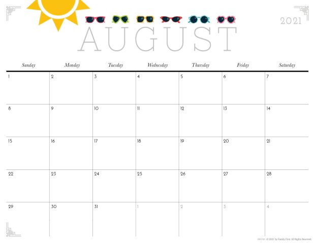 August 2021 calendar wallpapers HD Free Download for PC.