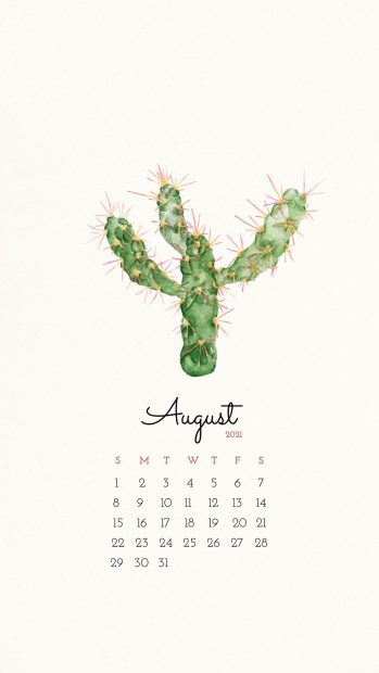 August 2021 calendar wallpapers for iPhone.