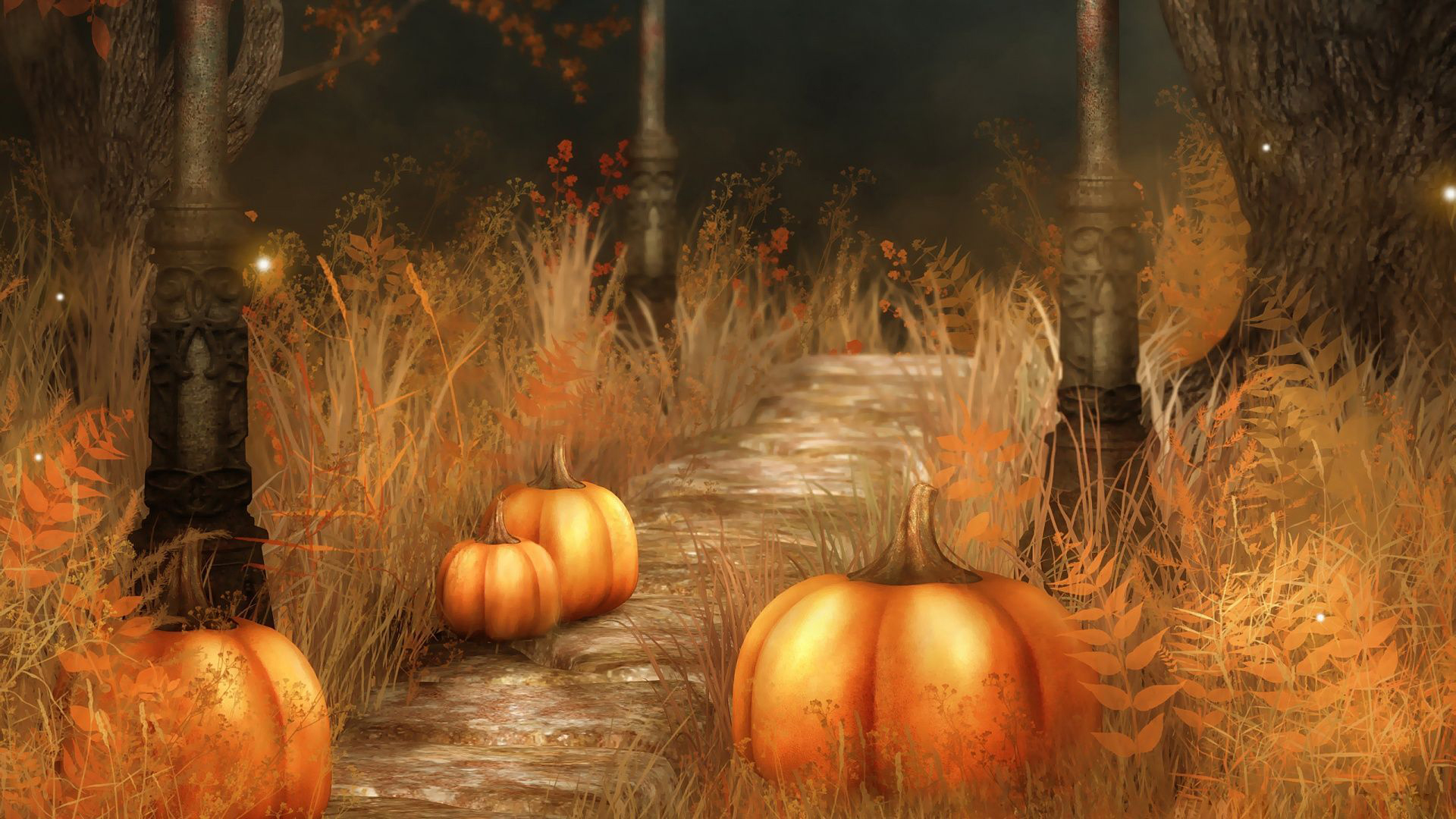 Wallpaper autumn leaves smile candles Halloween pumpkin Halloween  Autumn pumpkin images for desktop section праздники  download