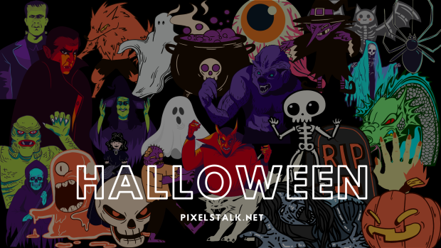 Black Halloween wallpaper from PixelsTalk Net.