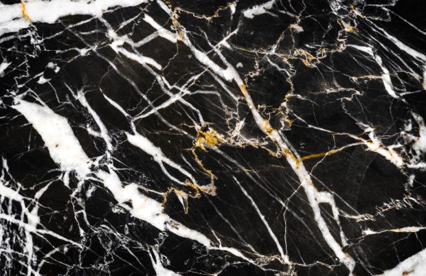 Black White and Gold Dark Marble Wallpaper.