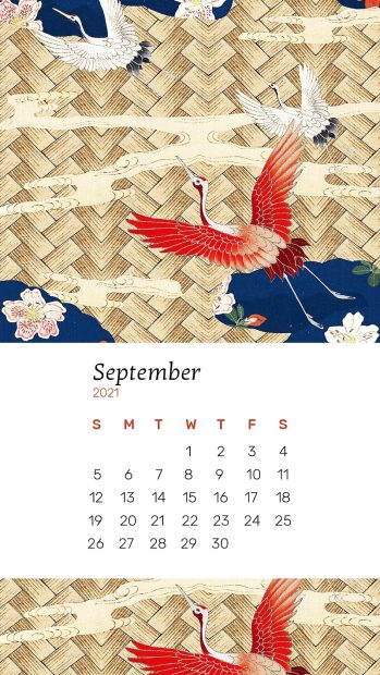 Calendar September 2021 Mobile Wallpaper for Japanese.