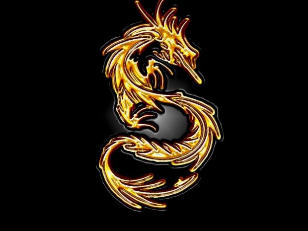Cool Gold Dragon Backgrounds on Black Wallpapers.