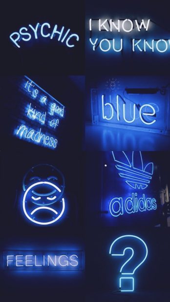 Cool Neon Blue Aesthetic Wallpaper HD.