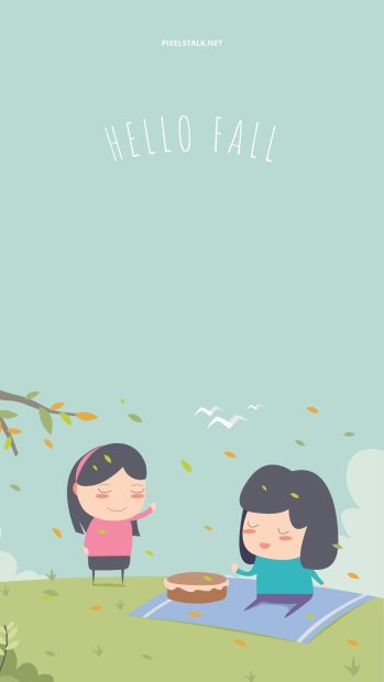 Cute Girls Fall wallpaper iPhone.