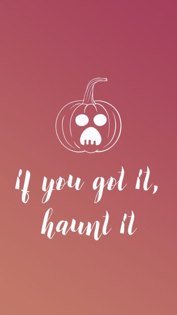 Cute Halloween  iPhone Wallpaper Quote.