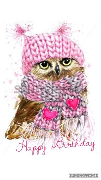 Cute Owl Happy Birthday Wallpaper for iPhone.