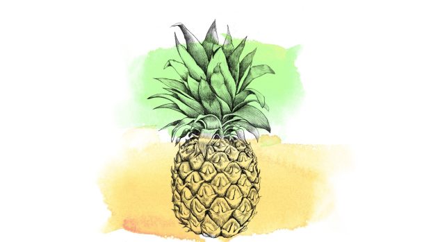 Cute Pineapple 4K Wallpaper.