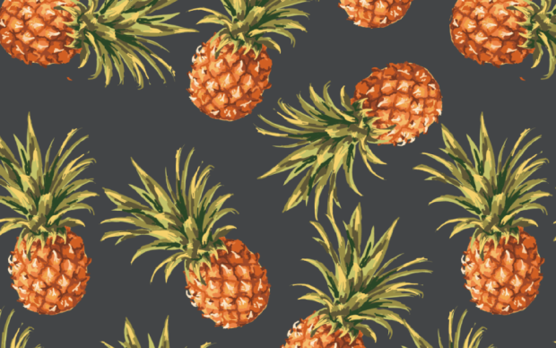 Cute Pineapple HD Wallpaper Free download.