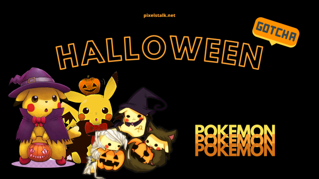 Cute Pokemon Halloween wallpaper.