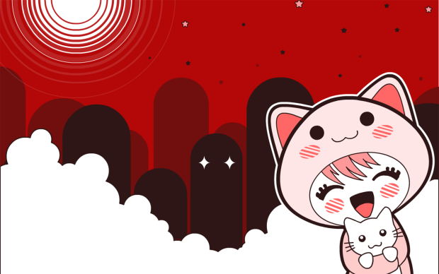 Cute Red Wallpaper for Desktop.