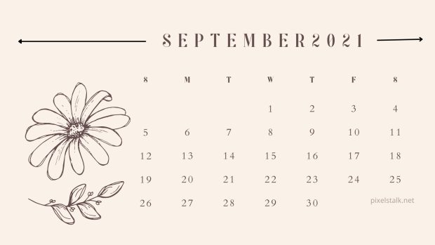 Cute September 2021 Calendar Wallpaper for PC.