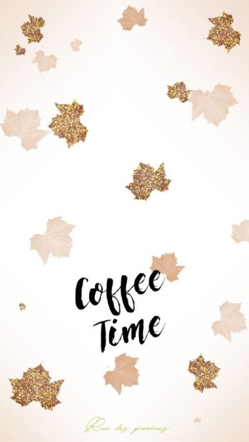 Cute Thanksgiving iphone wallpaper coffee time.