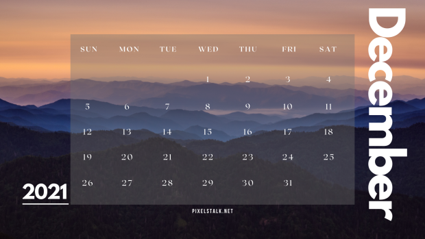 December 2021 Calendar HD Wallpaper for Desktop.