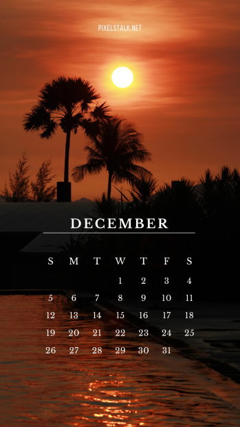 December 2021 calendar for iPhone.