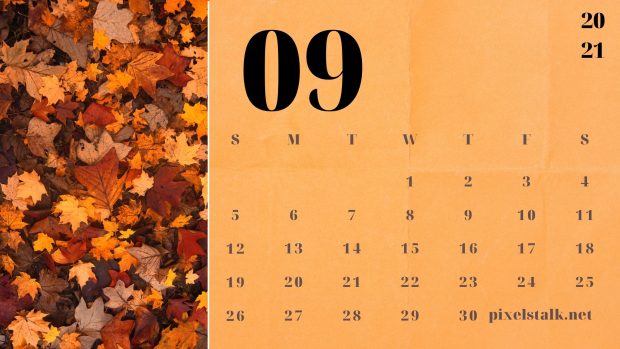 Fall September 2021 Calendar Wallpaper.