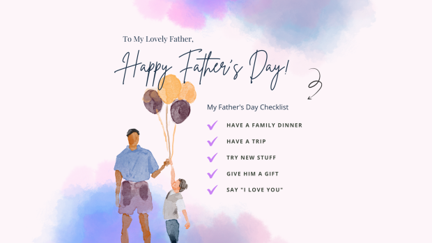 Fathers Day Checklist Watercolor Instagram Wallpaper.