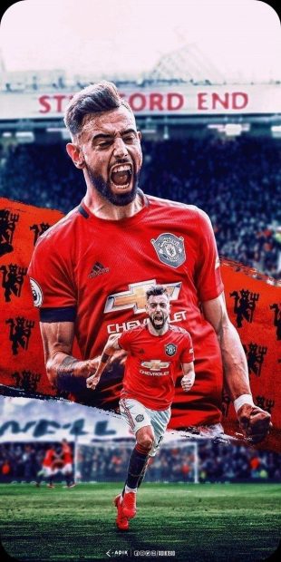 Football Star Bruno Fernandes Wallpaper mobile.