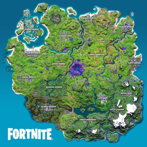 Fortnite Chapter 2 Season 7 map.