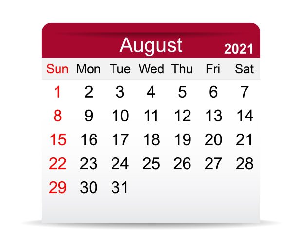 Free August 2021 Calendar HD Wallpaper.