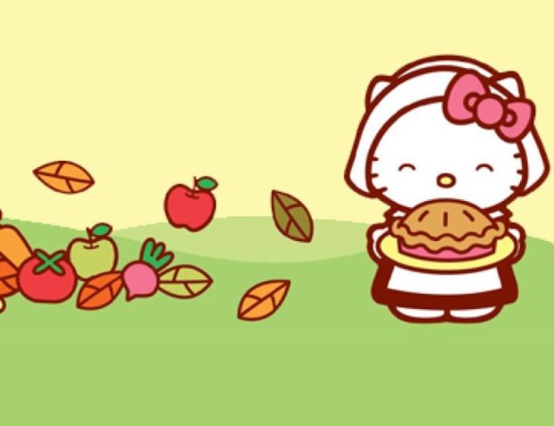 Free Download Hello kitty thanksgiving wallpaper.